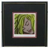 Sleeping Girl Giclee Plate Signed By Lichtenstein