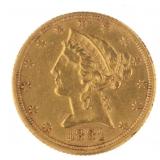 1881-P Liberty Head $5.00 Gold Half Eagle