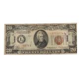 Series 1934 Hawaii $20 Federal Reserve Note