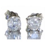 14kt Gold Brilliant 1/2 ct Diamond Stud Earrings