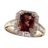 14kt Gold 2.40ct Cushion Tourmaline & Diamond Ring