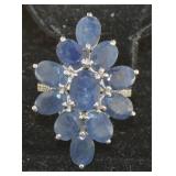 Genuine 8.45 Fancy Marquise Sapphire Dinner Ring