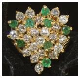 14kt Gold Natural 2.10 ct Emerald & Diamond Ring