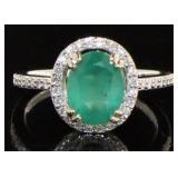 14kt Gold 2.36 ct Oval Emerald & Diamond Ring