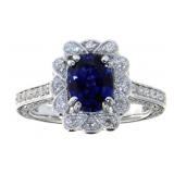 14kt Gold Oval 2.06 ct  Sapphire & Diamond Ring