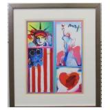 Patriotic Series 2 Flag & Heart Giclee: Peter Max