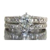 14kt Gold Round 2.01 ct Diamond Bridal Set
