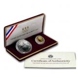 1988 US Mint Gold & Silver Olympic 2 Coin Set