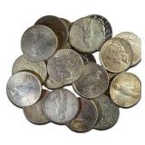 Mixed Date: Circulated Peace Silver Dollar