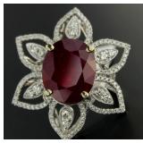14kt Gold Incredible 16.89 ct Ruby & Diamond Ring