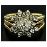 14kt Gold Antique 1.50 ct Diamond 2 pc Bridal