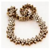 14kt Gold 5.94 ct Diamond Floral Motif Bracelet