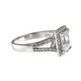 Emerald Cut 2.50 ct White Topaz Designer Ring