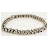 Brilliant 4.00 ct White Topaz Fashion "S" Bracel