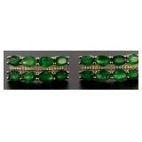 14kt Gold Natural 7.50 ct Emerald & Diam. Earrings
