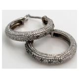 Diamond Accent Huggie Hoop Earrings