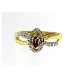 Genuine Amethyst & Diamond Designer Ring
