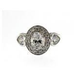 Oval 2.50 ct White Toapz Solitaire Ring