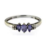 10kt Gold Genuine Tanzanite & Diamond Ring