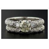 14kt Gold 1.55 ct 2 Pc Diamond Bridal Set