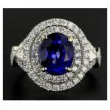 14kt Gold 5.18 ct Sapphire & Diamond Ring
