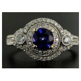 18kt Gold 1.79 ct Sapphire & Diamond Ring