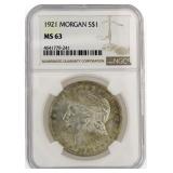 1921 MS63 Morgan Silver Dollar