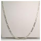 Quality 4 MM Sterling sliver 20" Figaro Necklace