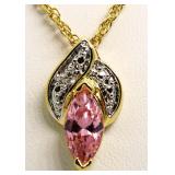 Fancy Marquise Pink Sapphire Pendant