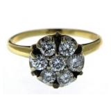 14kt Gold 1.00 ct Antique Diamond Cluster Ring