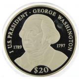 2000 Liberia .999 Silver Proof $20 Pres