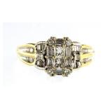 14kt Gold Emerald Cut 1.25 ct Baguette Diam. Ring