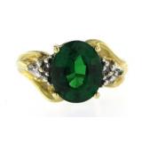 10kt Gold Oval 4.10 ct Green Quartz Dinner Ring