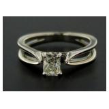14kt Gold Radiant Cut 1/2 ct VS Diamond Solitaire