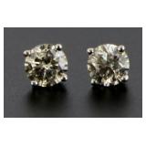 14kt White Gold Brilliant 1.02 ct Diamond Earrings