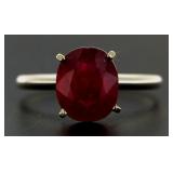14kt Gold Natural 2.95 ct Ruby Solitaire Ring
