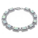Radiant Cut 12.50 ct Fire Opal Tennis Bracelet