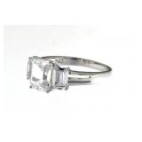 Emerald Cut 2.50 ct White Topaz Designer Ring