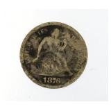 1876 Seated Liberty Silver Dime