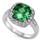 Cushion Cut 3.50 ct Emerald Solitaire Ring