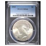 1923 MS64 Peace Silver Dollar