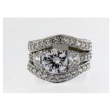 Brilliant 4.50 ct 3 pc White Topaz Bridal Set