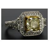 18kt Gold GIA Cert. VVS2 3.95ct Fancy Diamond Ring