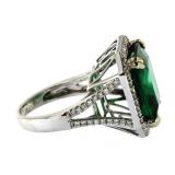 14kt Gold 10.29 ct Emerald & Diamond Ring