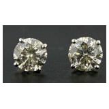 14kt Gold Brilliant 4.53 ct Diamond Stud Earrings