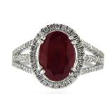 14kt Gold 3.04 ct Ruby & Diamond Ring