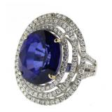 14kt Gold 18.45 ct Sapphire & Diamond Ring