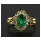 14kt Gold 2.18 ct Emerald & Diamond Ring