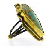 Pear Cut 14.50 ct Genuine Turquoise Ring