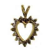14kt Gold 1/3 ct Diamond Heart Pendant